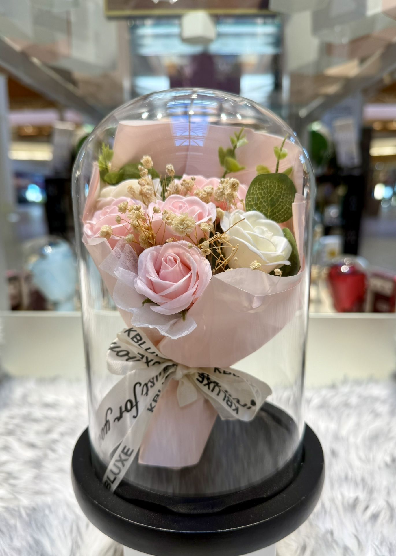 Preserved Soap Flower bouquet Dome