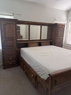 California King Oak Bedroom Set