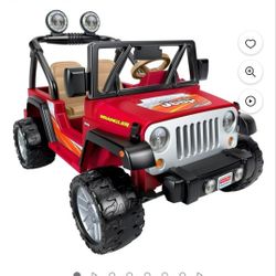 $220🌹p10#41🌹Power Wheels Jeep Wrangler 12-Volt Battery-Powered Ride-On Toy Vehicle with Charger, Seats 2, Red