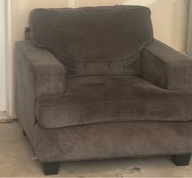 Gray Fabric Oversized Accent Chair