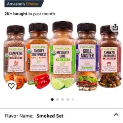 FreshJax Smoked Seasoning Gift Set | 5 Sampler Sized Organic Smoked Spices | Grilling Christmas Gifts for Men, Dads, Father | BBQ Grill Spices and Rub