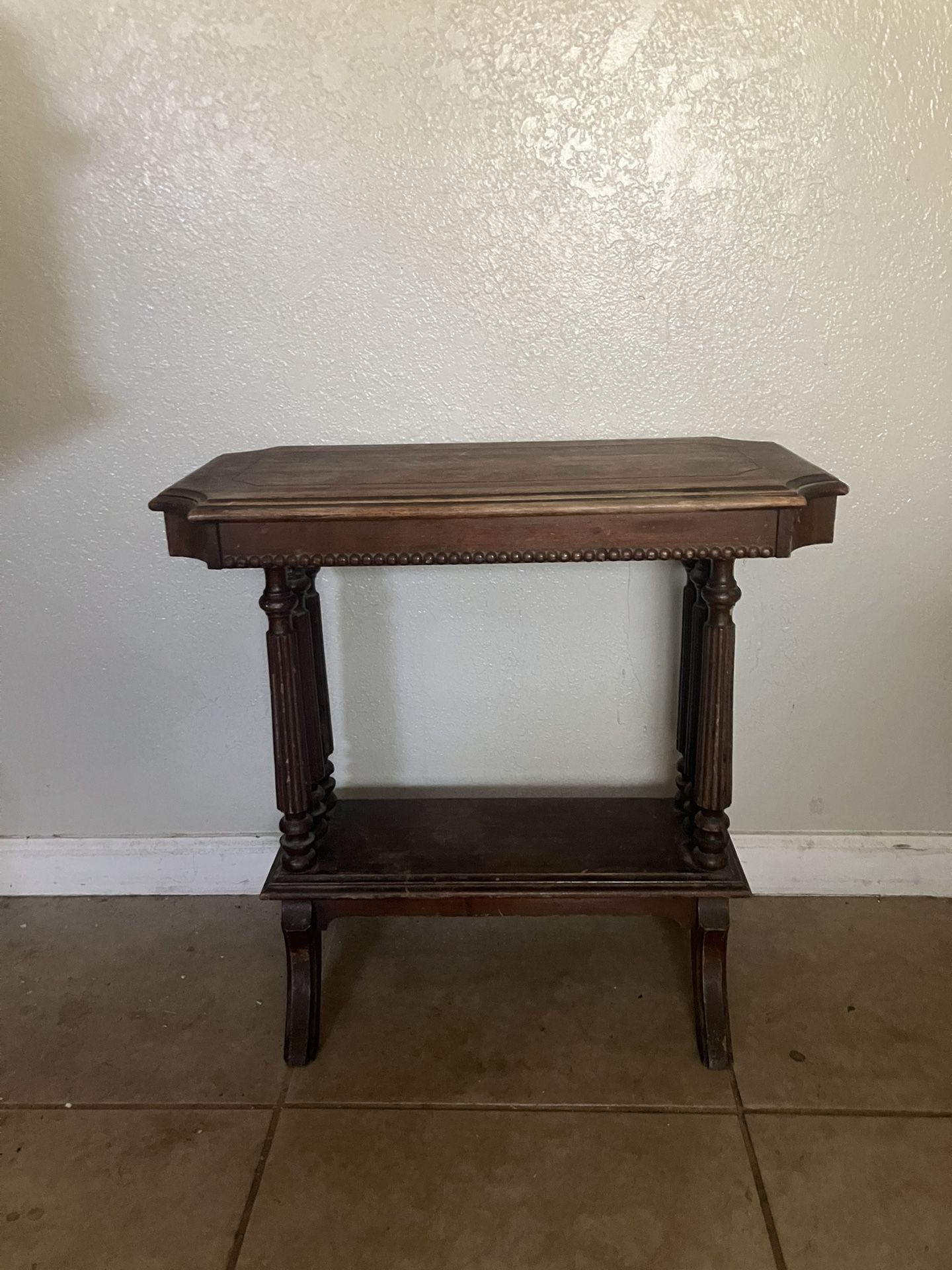 Antique Table with Carved Columns