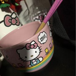 Hello Kitty Cute Ramen Bowl And Chopsticks 