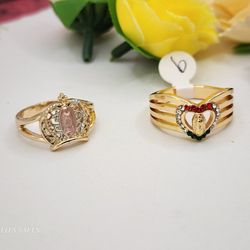 Rings Set With Virgin Mary Gold Plated #9