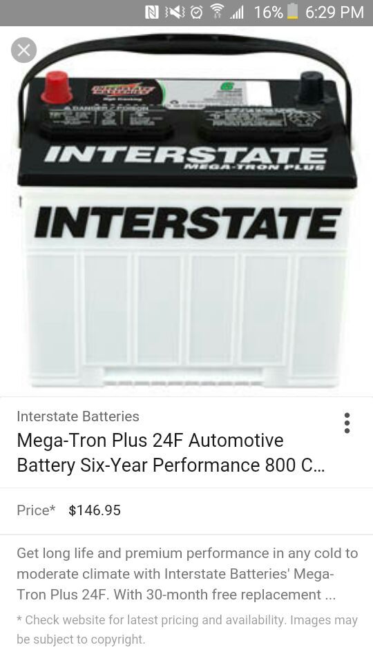 Brand New Interstate Battery for sale 1000 ca & 800 cca