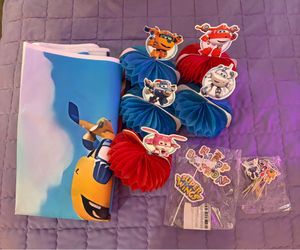 Super wings birthday banner and supplies