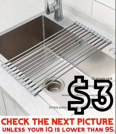 (NEW) Over The Sink Roll UP Dish Drying Rack