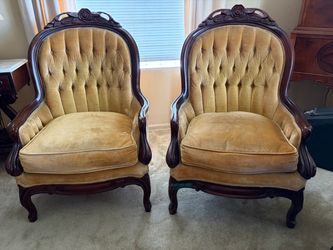 Victorian reproduction arm chairs