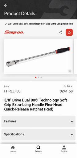 Snap-on FHRLLF80 Extra Long Flex Head Ratchet