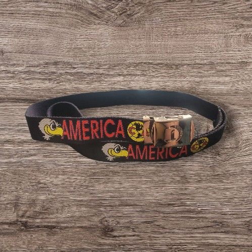 Belt • Soccer Team America Club • Show Off Your Love & Loyalty For Your Team • Made In Mexico • Unisex • Vibrant Black and Yellow Color • Measures 5