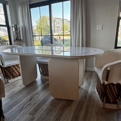 White Marble Top Dining Table