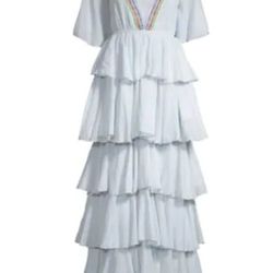 Pitusa Talullah Tiered cotton in artic ice Sz small 