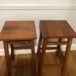 Very Good Condition Two Hardwood Bar Stools
