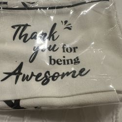 ‘Thank you for being awesome’ tote bag & zipper pouch  