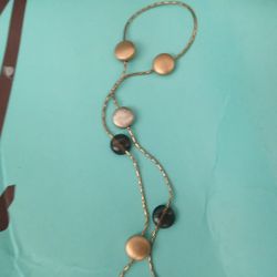 17.5 Flat Disk Casual Sparkly Titanim Chain W Lobster Clasp