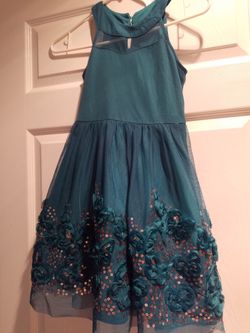 Green Sparkly Girls Dress
