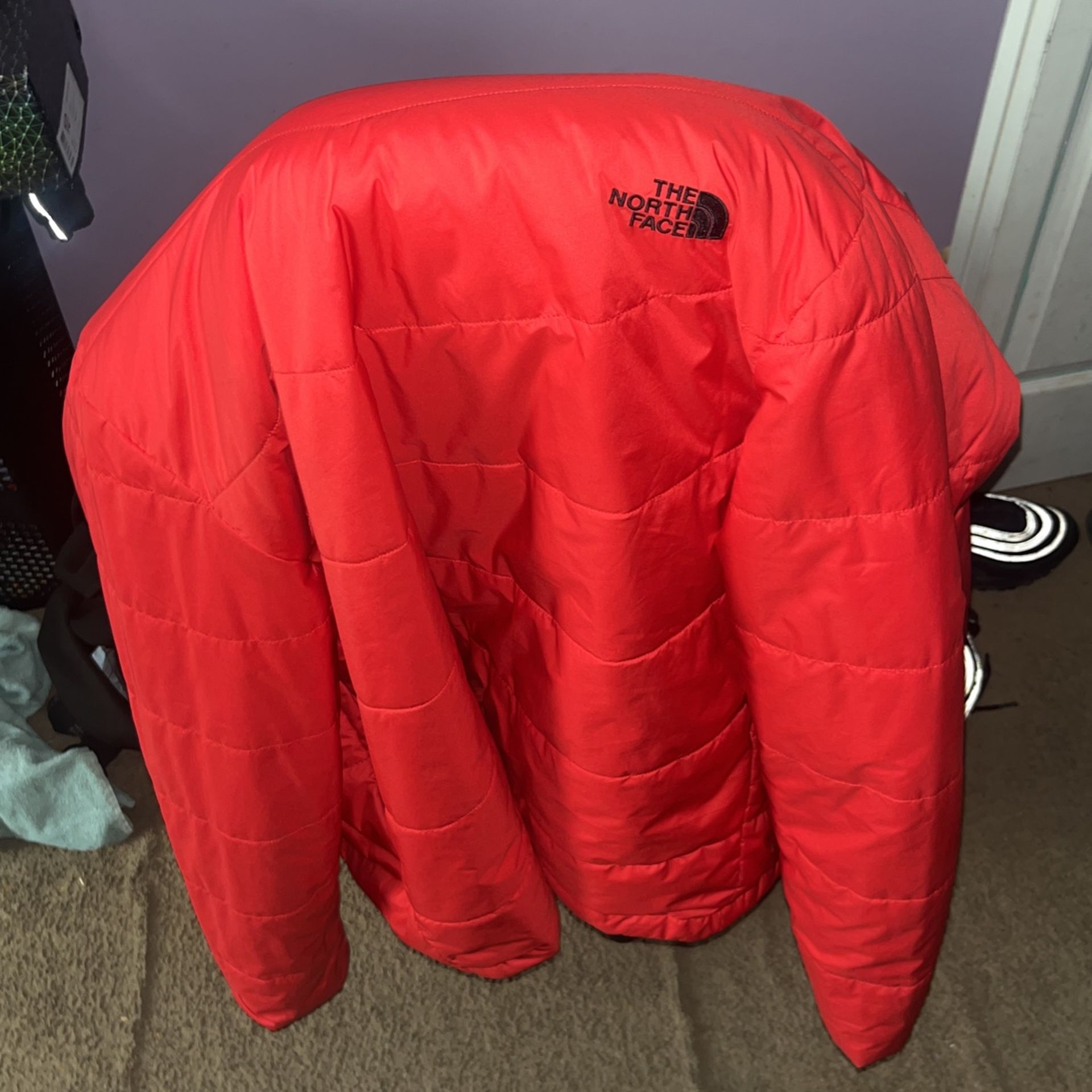 Red North Face Puffer Jacket