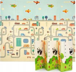 Foldable waterproof play mat 200x180cmx 1.5cm EDUCATIONAL FOAM DOUBLE-SIDED