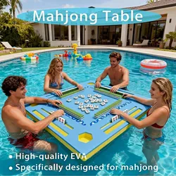 Floating Mahjong Table for Pool, 2-IN-1 Waterproof Floating Game Table