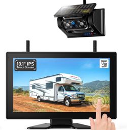 NEW wireless magnetic solar backup camera with 10.1" touchscreen monitor
