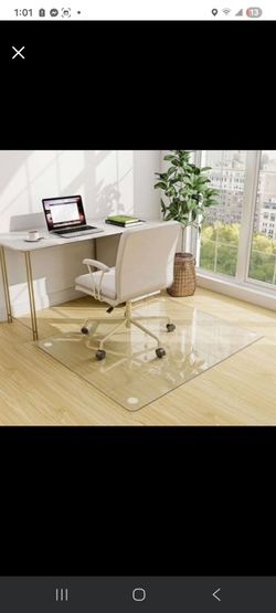 new 46" x 55" Chair Mat for Carpet,Office Chair Mat - Tempered Glass Floor Mat  Carpet Clear