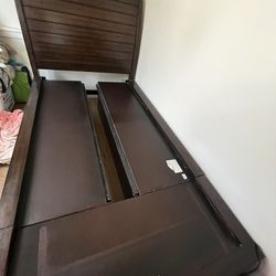 Dark brown bed frame