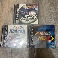 3 NASCAR Play Station 1 Games
