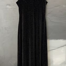 Vintage 90s Y2K Ronni Nicole Dress Size 6 Black Sleeveless Mock Neck Embellished