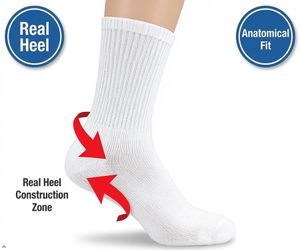 Non Binding Diabetic Comfort Socks Cotton Blend Cushioned Athletic Socks White medium, large, and Extra large available
