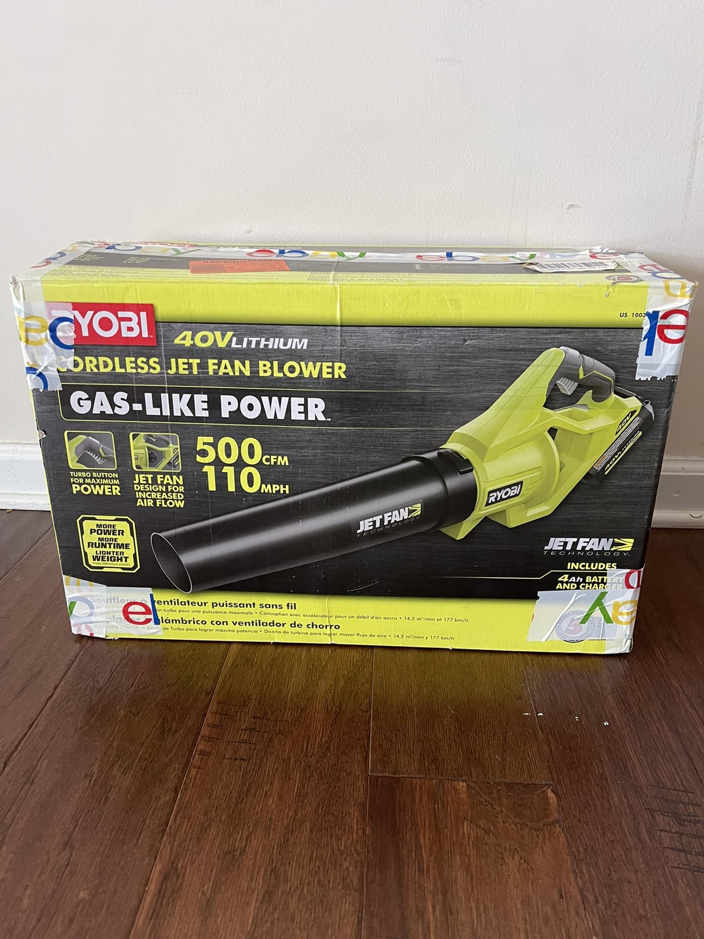 Ryobi Corless Jet Fan Blower 500 CFM 110 MPH Leaf Blower