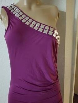 BABY PHAT NEW RUSHED SIDE ONE SHOULDER SLIVER STYLE BODY CON DRESS
