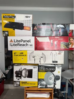 Professional Photography & Video Studio Lighting Equipment Bundle – Softboxes, LED Lights & Accessories