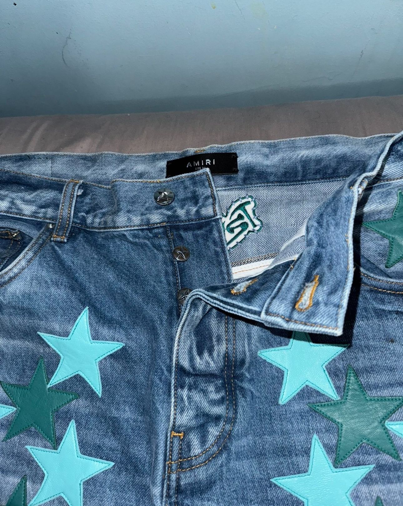 Amiri Jeans Black Star Chemist Leather Stars Jean Amiri Chemist