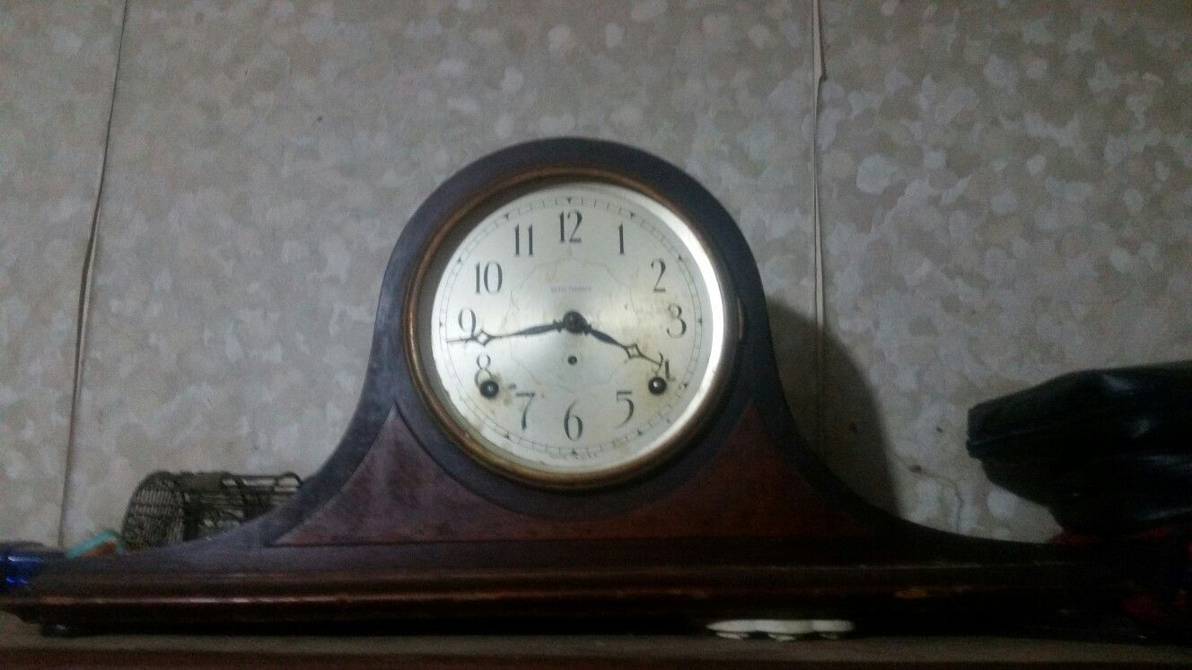 Antique clock built strong and works fine