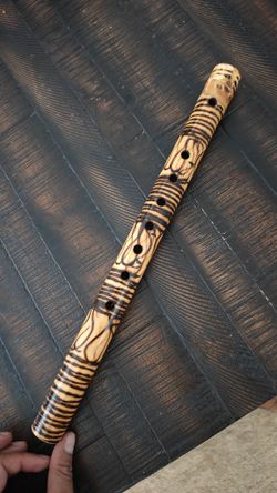 Handcrafted Bamboo/Wooden Flute - Burned Pattern & Gloss Finish