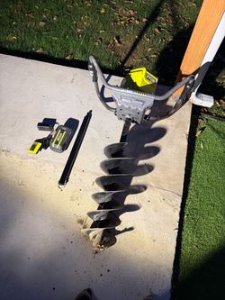 Ryobi earth auger drill.