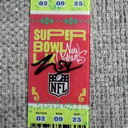 Leo Chenal Signed Autograph Acrylic Commemorative SB 59 Ticket - Metabilia Coa