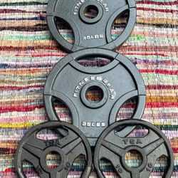 OLYMPIC EASY GRIP 35 LB. & 10 LB. PLATES  (FITNESS GEAR & TSA)
