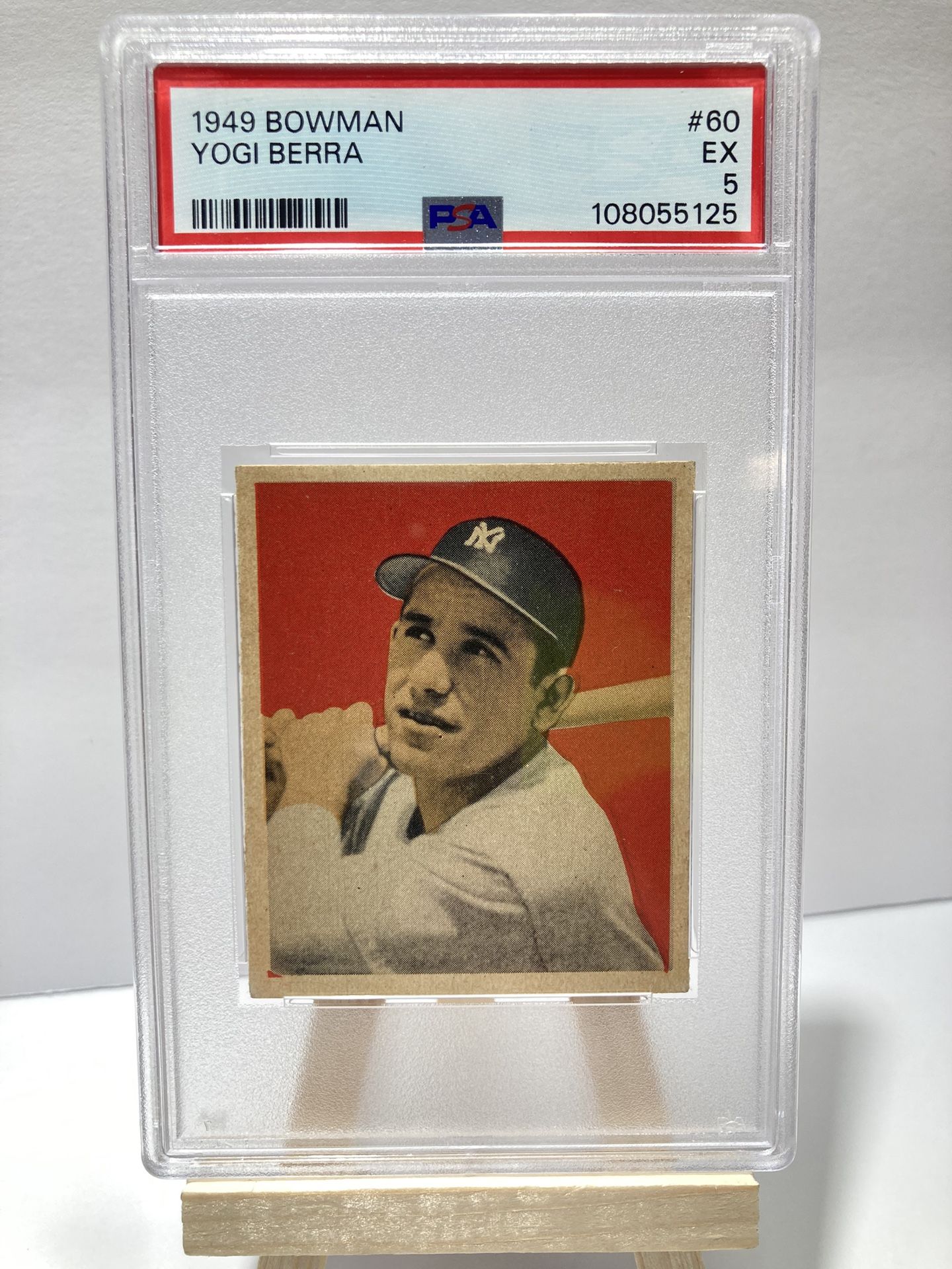 1949 Bowman Yogi Berra #60 PSA 5 Excellent. Clean slab and well centered.