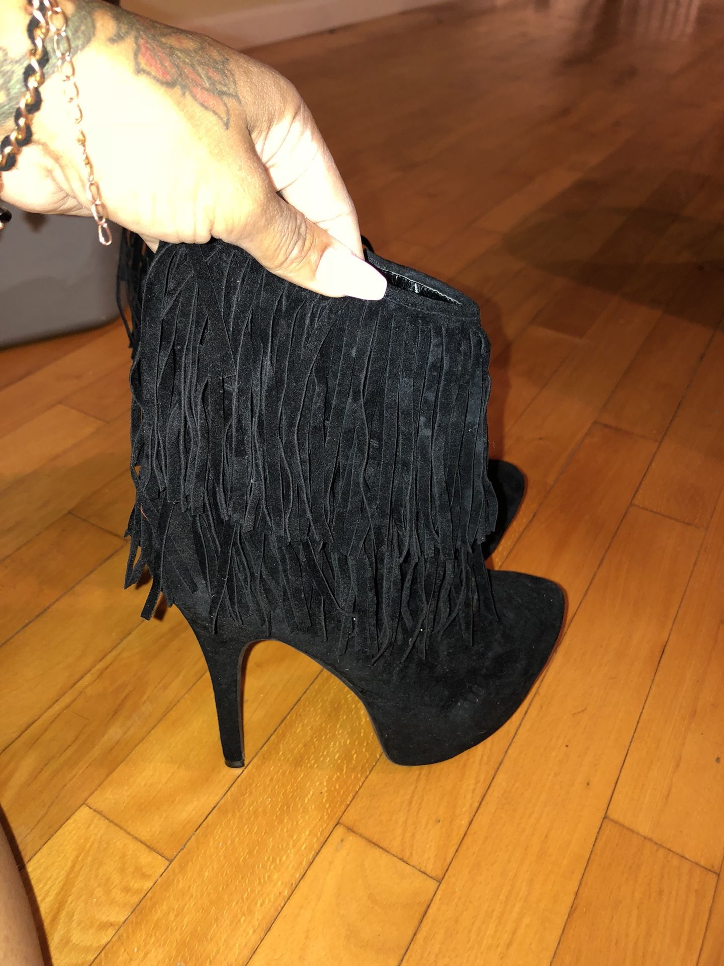 Fringe booties size 8