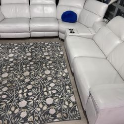 SECTIONAL GENUINE LEATHER RECLINER ELECTRIC WHITE COLOR.. ✅🚛DELIVERY SERVICE AVAILABLE ✅💥🚛