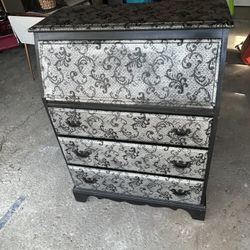 Antique Secretary Desk  With  Silver Stencil.  It Is Solid Wood and In Excelent Shape  