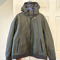 UGG Diego Rubberized Hoodie Jacket Raincoat (Men’s Size XXL) Green 1093610