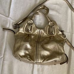 B. Makowsky Gold  Leather Handbag/Purse