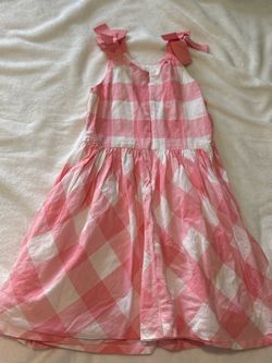 Pink Gingham Tie-Strap Midi Dress size 6