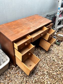 Wooden Desk with Drawers