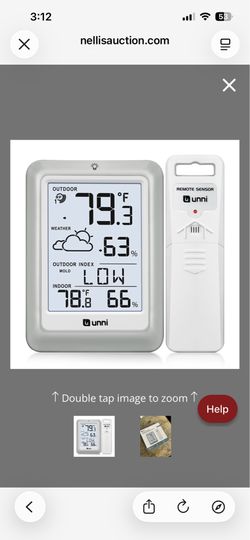 Indoor Outdoor Thermometer Hygrometer Wireless Weather Station, Temperature Humidity Monitor Battery Powered Inside Outside Thermometers With 330ft Ra