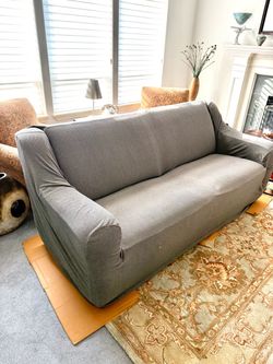Stretch Couch Covers for Sofa Washable Large Gray