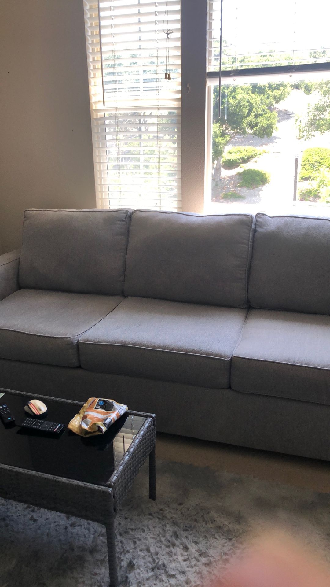 Beautiful Grey 3 Seater Couch And Loveseat Like New