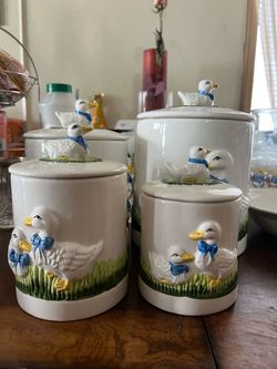 Duck jars and a duck bowl